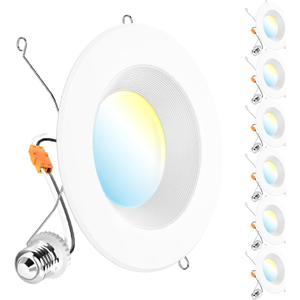 Sunco 6 Pack LED Recessed Lighting 6 Inch, Retrofit Can Lights, 965LM, 13W (100W Equivalent), Selectable CCT 2700K/3000K/3500K/4000K/5000K, Dimmable, Baffle Trim, Damp Rated UL