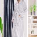 Alexander Del Rossa Plush Robe for Women, Long Fleece Winter Bath Robe, Plus Size (Gray, XL)