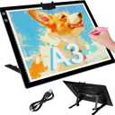 Bylitodt Rechargeable A3 Light Pad, Diamond Art Light Board, 16.7x13.5 inch Lightbox for Tracing and Drawing with 3 Colors & 6 Brightness, Tracing Pad for Weeding Vinyl, Diamond Painting Accessories