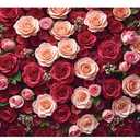 Pink Red Rose Wall Backdrop 7x5FT Flower Wall Photography Background Bridal Shower Wedding Baby Shower Girls Princess Birthday Party Cake Table Banner Decorations