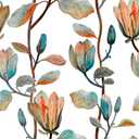 Magnolia Floral Leaf Peel and Stick Wallpaper Vintage Contact Wall Paper Modern Botanical Self Adhesive Vinyl Removable Renter Friendly Leaves Wallpaper 17.7in x 9.8ft