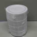 bUCLA 200PCS Silver Plastic Plates - 6.25inch White with Silver Trim Disposable Salad/Dessert/Appetizer/Small Cake Plates - Ideal for Wedding & Party