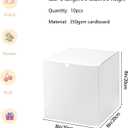 SHIPKEY 10PCS 8x8x8 Inch White Cardboard Gift Boxes with lids |Perfect for Party, Wedding, Christmas, Holidays, Birthdays, and Gifts Wrap, Cube Gift Boxes (20x20x20cm)