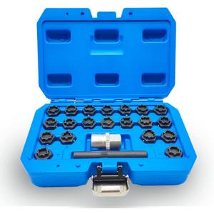22PCS Wheel Lock Nut Key Kit - Compatible with Audi 2002-2012, Anti-Theft Lug Nut Removal Tool & Screw Remover (22pcs Socket Set)