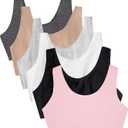 Fruit of the Loom Women's Built Up Tank Style Sports Bra Value Pack (42, Sand/White/Heather Grey/Black/Blush/Charcoal)