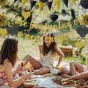 2 x The Beginning of a New Chapter Banner Funny Going Away Party Graduation Happy Retirement Party Decorations Supplies Glitter Black Gold Goodbye Farewell Party Decoration for Coworker Friends Graduates