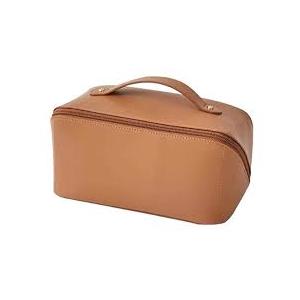 Personalized Makeup Bag for Women - Customized Large Travel Cosmetic Bag with Initial and Name - Premium PU Leather Toiletry Bag with Compartments and Handle for Travel Essentials & Gifts