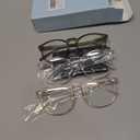 IBOANN Chic & Comfy Blue Light Glasses for Women - 3-Pack Round Frames, Screen-Ready Style with UV Protection Coating