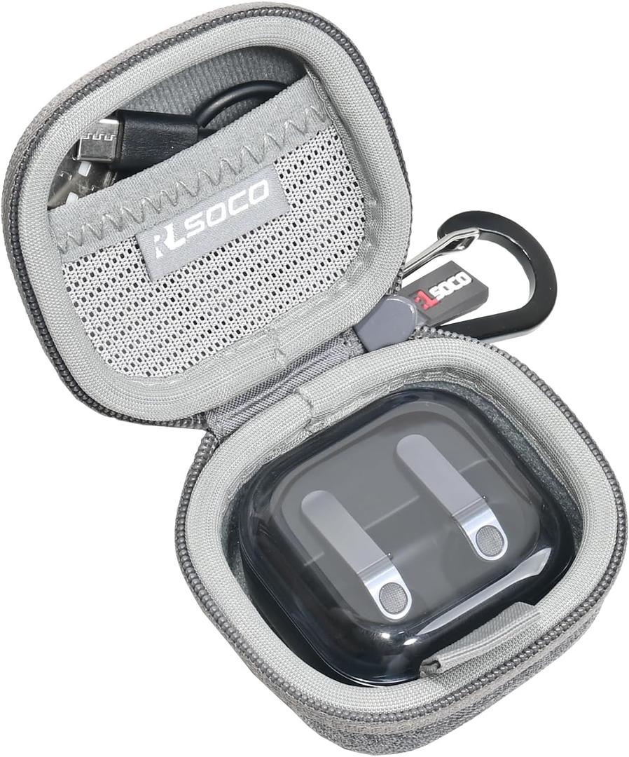 RLSOCO Case for Samsung Galaxy Buds 4 Pro/Galaxy Buds 4 Earbuds - Grey | Custom Hard Case for Galaxy Buds 4 Pro/Galaxy Buds 4 (2026) AI True Wireless Bluetooth Earbuds with Carabiner (Case Only)