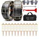 12 Pack Adjustable Snow Tire Chains for Tire Width 235-315mm Suv Truck Pickup, Quick Setup Easy Installation, Thickened Car Non Skid Car Chains