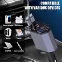 XSEYESX Retractable Car Charger, 120W 4-in-1 PD33W and QC3.0 Ultra Fast Charging car Phone Charger, with 2.6ft Fast Charging Cable, Suitable for iPhone 1716, 15, 14, 13, 12 Pro Max