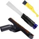 ANBOO 32mm 1 1/4 inches Vacuum Hardwood Floor Brush ,Dust Dirt Attachment Interface Tool, Small Suction Brush Tubes Flexible Access to Anywhere, Strong Suction for Corners, Pets, Drawers (2pcs)