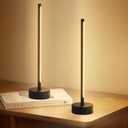 KARTOOSH Cordless LED Table Lamp Set of Two, Battery Operated Portable Desk Lamp, Dimmable/3 Color/Memory Function, Modern Rechargeable Table Light for Living Room,Bedroom, Bedside, Black, 2 Pack