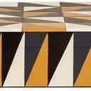 Handmade Boho Storage Box, Decorative Chevron Pattern, Multipurpose Treasure Box (black white grey yellow, 10X5X3 Inch)