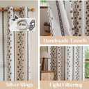 Sutuo Home White Boho Curtains 2 Panels for Bedroom Dining Room, Bohemian Cream Semi Blackout Floral Linen Curtains Stripes Decor with Tassels Country Privacy Grommet Window Treatment 52" W x 96" L