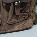 Waxed Canvas Duffle Bag for Men 50L Travel Duffel Bags Expandable Genuine Leather Duffel Overnight Weekender Carry On Bag Two Zipper Pockets Travel Bag (Vintage Dark Brown, Large-50L)