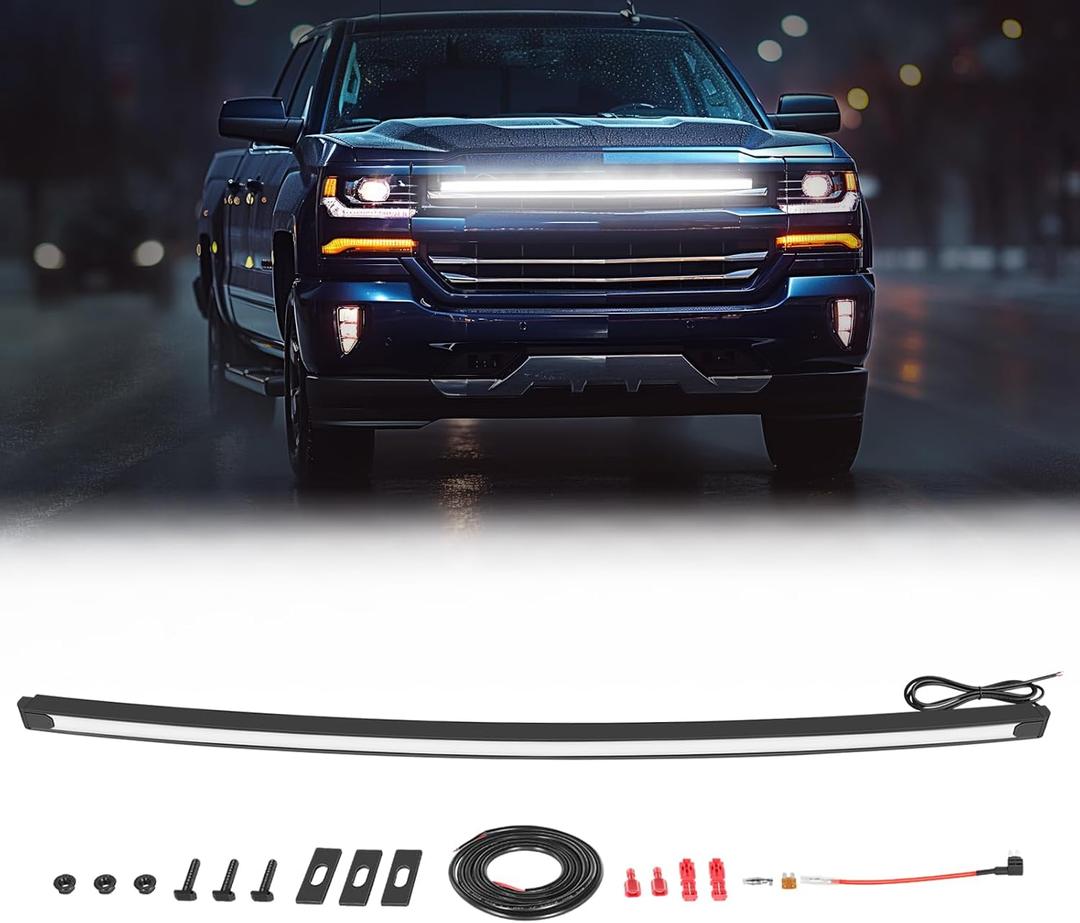 36.6" DRL LED Grill Lights Kit for 2014-2018 Chevy GM Silverado Accessories Front Grill Accent Lights Bar Position Light Marker Light