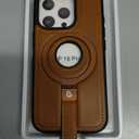 for iPhone 16 Pro Case Leather | iPhone 16 Pro Leather Case with Stand | Compatible with MagSafe with Magnetic Ring Grip Holder (Brown, IP 16 Pro-6.3inch)