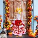 AZYM Fall Porch Goose Outfits,3 Pcs/Set Halloween Pumpkin Maple Leaf Yard Goose Statue Clothes for 23" Statue Patio Lawn Garden Thankgiving Day Decoration