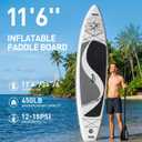 SOLAVERO 11'6" Inflatable Stand Up Paddle Board with Premium SUP Accessories - Extra Wide Stable Design with Non-Slip EVA Deck, SUP Paddleboard for Adults & Youth of All Skill Levels