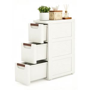 KUPABABI 4 Drawers Narrow Bathroom Storage Cabinet, Slim Storage Cabinet, Plastic Slim Storage Cart Drawers for Small Spaces, Laundry, Office, Home, White