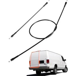 Rear Left Cargo Door Upper & Lower Latch Release Cables Compatible with Ford E-150 E-250 E-350 1992-2019 E-450 2002-2019 Club Wagon Super Duty Replace# 8C2Z15431A03A,6C2Z1543286AA,F2UZ15264A65B