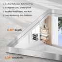 CIRCUMI Silver Bathroom Mirror, 24"x48" Rectangular Mirror with Deep Metal Frame, Brushed Finish, Tempered Glass, Large Mirror for Wall, Over 2 Sinks, Installed Vertically/Horizontally, Crystal-Clear