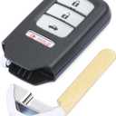 Keymall Car Smart Key Fob Keyless Entry Remote Key for Honda Accord 2013 2014 2015/for Honda Civic 2014 2015 FCC ID:ACJ932HK1210A 4 Buttons