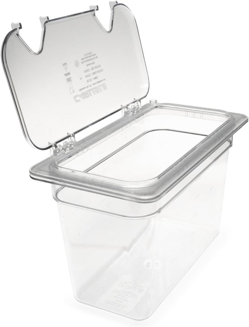 Carlisle FoodService Products Plastic Food Pan 1/4 Size 6 Inches Deep Clear