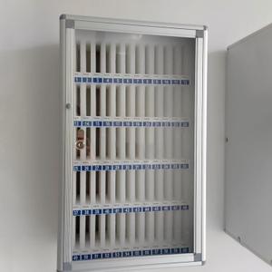 Lockable Cell Phone Locker Wall Mount, Aluminum Alloy Clear Box for Exam University During Classes, Teacher Storage & Organizer Cell Phone Box(60 Slots)