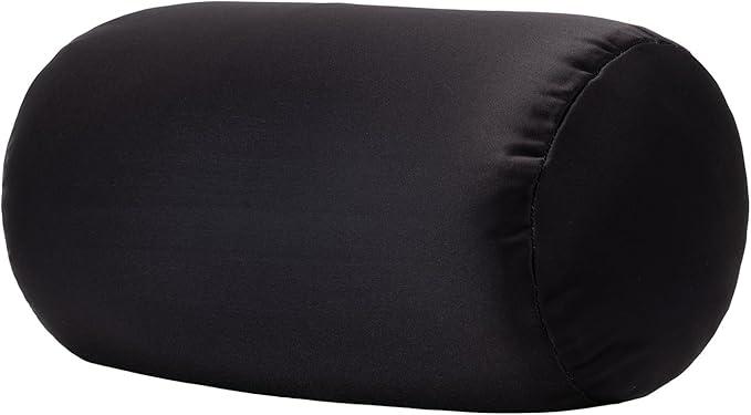 Lemomato Microbead Bolster Tube Pillows with Double Cover，Squish Bean Bed Microbead Pillow Soft Neck Back Lumbar Support Smooth Cool Touch Comfortable Fabric (Black)