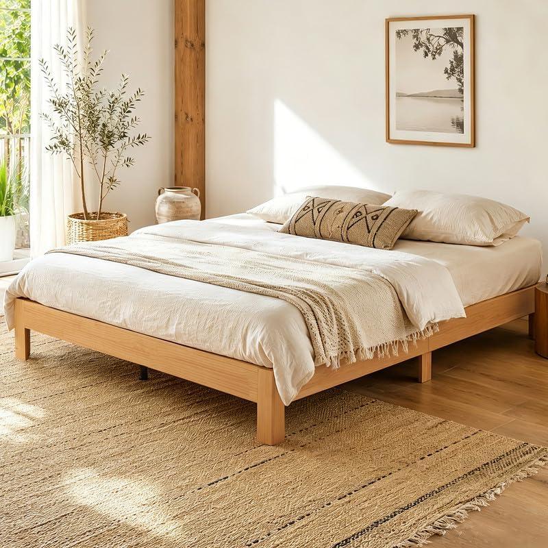 Queen Bed Frame, 11.5 Inch Solid Wood Platform Bed, Natural Pine
Heavy-Duty Wood Slats, Reinforced Support, Noise-Free Design, Spacious Under-Bed Storage, No Box Spring Needed, Easy Assembly