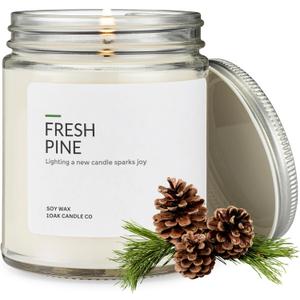 1OAK Soy Wax Candles (Fresh Pine) - Pine Candle - Soy Candles for Home Scented - Long Burning Premium - Hand-Poured (7oz.)
