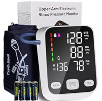 Upper arm Blood Pressure Monitor, 6Inch Large Backlit Display, Accurate Reading, OneButton Operation, 2User Mode with 199 Memory Records, Pulse Rate Detection, Blood Pressure Monitors for Home use