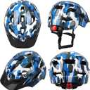 Kids Bike Helmet,Bavilk Kids Boys Girls Bike Helmets with LED Light Detachable Visor Children Youth Teen Multi-Sport for Skating Cycling Scooter Skateboard Adjustable & Lightweight 19.7"-22.4", 50-57 cm / 19.7"-22.4"