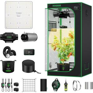 VIVOSUN Smart Grow Tent Kit 2.7 2.7ft WiFi-Integrated Automatic Complete Grow System with Full Spectrum LED Grow Light 150W, Efficient Ventilation System with GrowHub E42A+ Controller