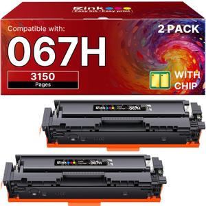 E-Z Ink 067H 067 Black Toner Cartridge Replacement for Canon 067 067H CRG-067 Toner High Yield to use with Canon ImageCLASS MF656CDW LBP632Cdw MF654CDW MF653Cdw LBP633CDW Printer with Chip (2 Pack)