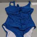 Eomenie One Piece Swimsuit for Women Tummy Control Bathing Suit Ruched Twist Front Swim Suit Cutout Tie Back Swimwear.L