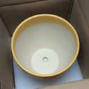 Ceramic Plant Pot - 8 Inch Planter for Indoor Outdoor Plants, Round Flower Pots with Drainage and Tray, Home Office Decor, Orange