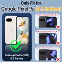 for Google Pixel 9a 2025 Case with 2 Pack Tempered Glass Screen Protector, [Holster Series] Belt Clip Kickstand Heavy Duty Shockproof Protective Cell Phone Case Cover (Black)