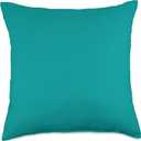 Basic Plain Teal One Solid Colored Throw Pillow, 18x18