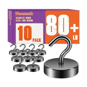 Neosmuk Magnetic Hooks, Cruise Ship Essentials, 80lb+ Heavy Duty Magnetic Hooks for Cruise Cabins, Refrigerator, Grill, Hanging, and Travel | Extra Strong Must-Haves Magnet Hook,Gunmetal