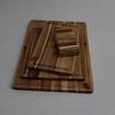 Acacia Wood Cutting BoardSolid Wood Cutting Board Set of 3 with Holder with Deep Juice Grooves & Built-in Handles, Durable Wooden Chopping Board for Kitchen for Meat, Vegetables and Fruits