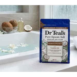 Dr Teal's Epsom Salt Magnesium Soak, Nourish & Protect with Coconut Oil, 3 lbs