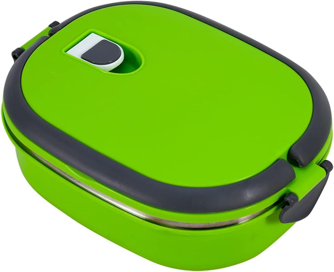 Raguso Thermal Food Box Container Green Insulated Food Container 1 Layer Insulation Box Stainless Steel Insulation Box Portable Lunch Containers for Home