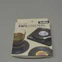 Funny Retro Record Coasters for Drinks with Vinyl Player Holder for Music Lovers,Set of 6 Conversation Piece Sayings Drink Coaster,Housewarming Hostess Wedding Registry Gift Ideas