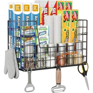Magnetic Fridge Basket Storage Organzier for Fruit & Wrap, Magnetic Shelf for Side of Refrigerator for Kitchen,Laundry (1 Pack)