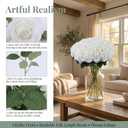 52pcs Ivory Roses Artificial Flowers Ivory White Roses Fake Flowers Silk Roses with Stems for DIY Wedding Bouquets Bridal Shower Centerpieces Arrangements Party Decorations