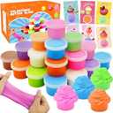 Valentines Day Gifts for Kids, 28 Pack Valentines Butter Slime Toys Valentines Cards Stress Relief Fidget Slime Toy Valentines Exchange Gifts for Kids School Classroom Valentines Party Favors