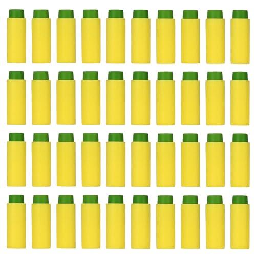 OIMIO Half Length Darts Refill Pack, 200pcs Short Soft Darts Bullet Compatible with Dart Zone, Nerf, Worker, Zhenweiqi, 14+ (Green Yellow)